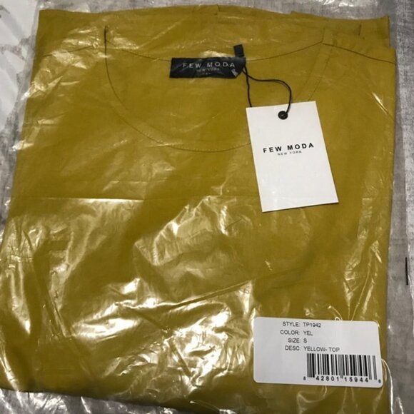 Few Moda Mustard Lace Up Waist Top New with tags size Small #117 - Picture 5 of 6